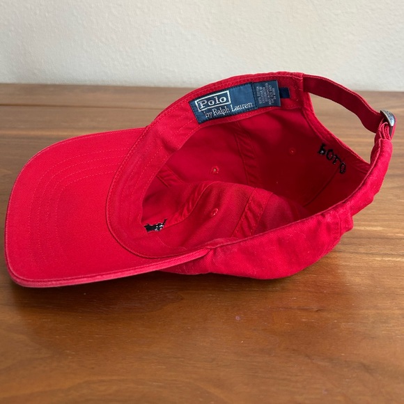 Polo Ralph Lauren red cap polo pony classic logo adjustable hat - Picture 8 of 11